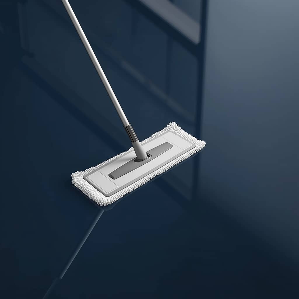 lucid origin editorial lifestyle photograph of a flat rectangular microfiber mop head attache 1