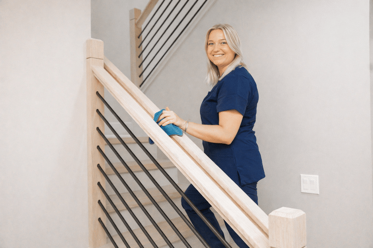 Modern Staircase Railings Cleaning